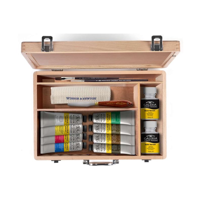 Winsor & Newton - Galeria Acrylic Wooden Set 8x60ml Accessories (839986)