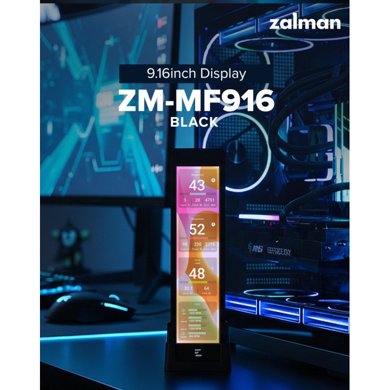 Zalman ZM-MF916 BLACK 9,16inch Display - Schwarz
