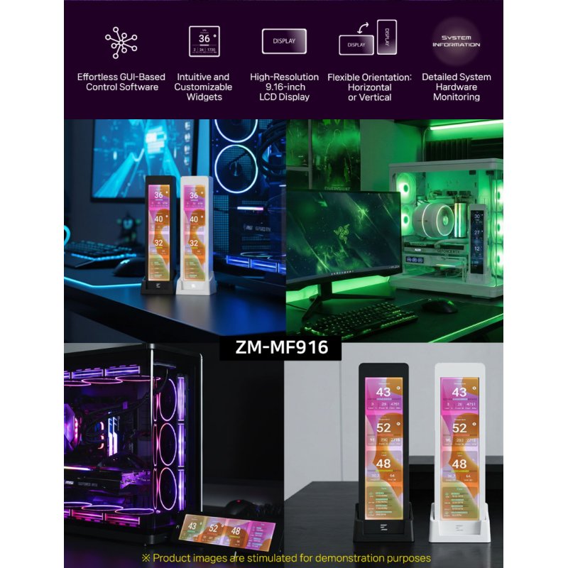 Zalman ZM-MF916 WHITE 9,16inch Display - Weiss
