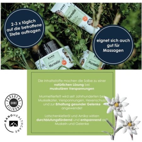 Bano Arlberger Murmelin Sport and Joint Ointment Original Marmot Ointment