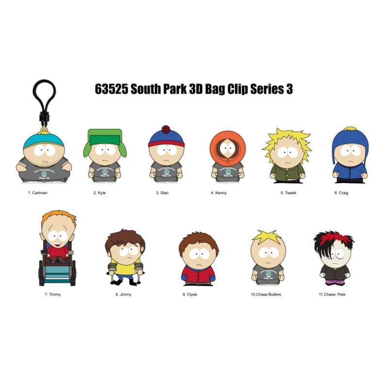 SOUTH PARK - Series 3 - 3D Foam Bag Clip (Display 24 Pcs)