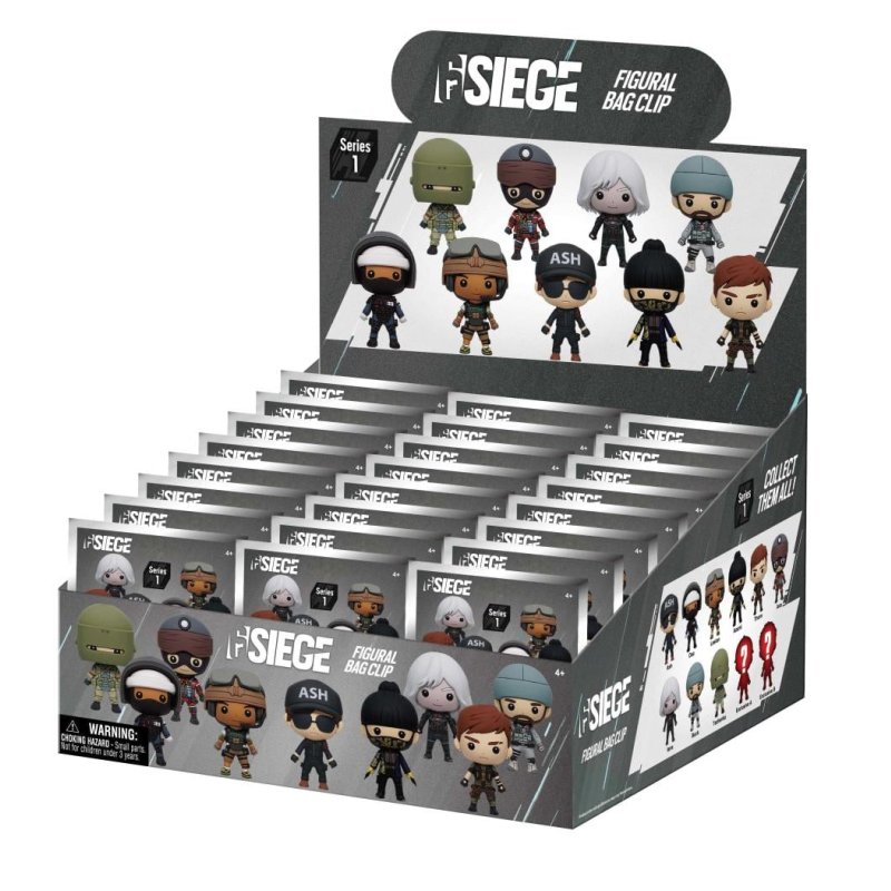 SIX SIEGE - Series 1 - 3D Foam Bag Clip (Display 24 Pcs)