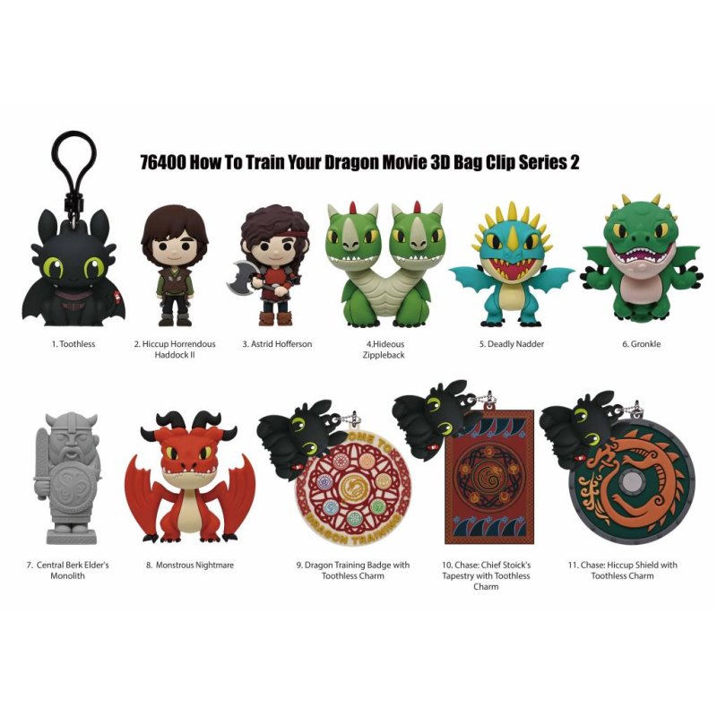 DRAGON - Series 2 - 3D Foam Bag Clip (Display 24 Pcs)