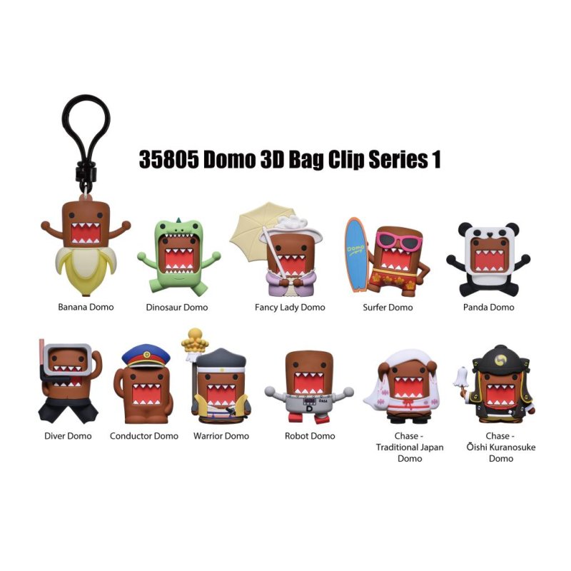 DOMO-KUN - Series 1 - 3D Foam Bag Clip (Display 24 Pcs)