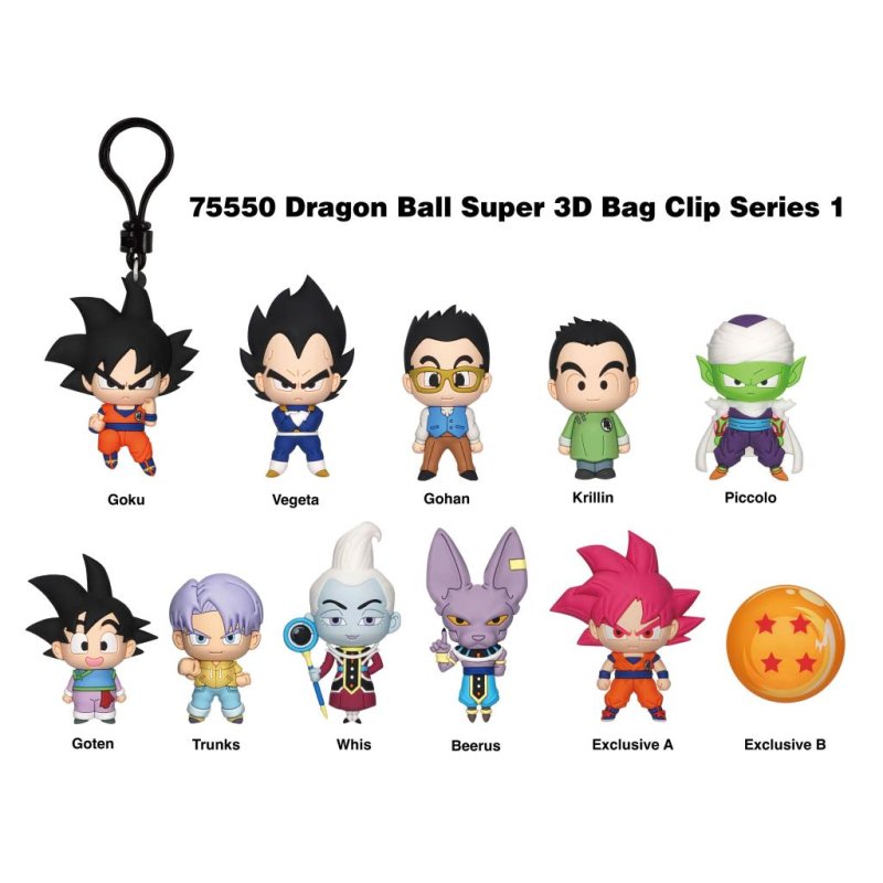 DRAGON BALL SUPER - Series 1 - 3D Foam Bag Clip (Display 24 Pcs)