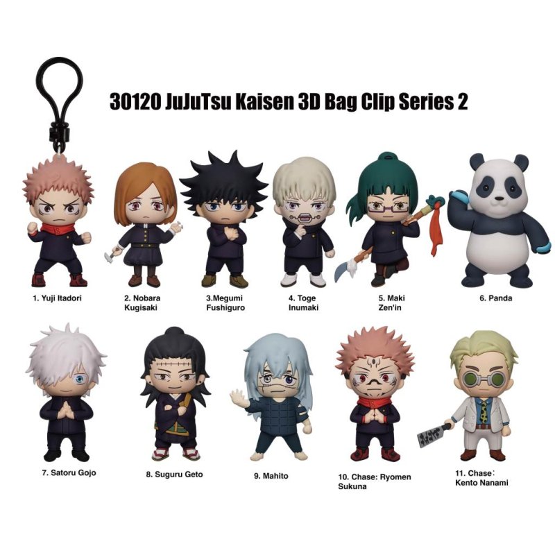 JUJUTSU KAISEN - Series 2 - 3D Foam Bag Clip (Display 24 Pcs)