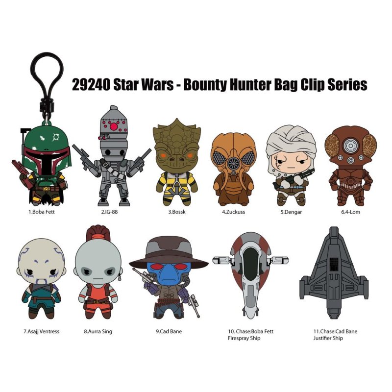 STAR WARS MOST WANTED - Series 1 - 3D Foam Bag Clip (Display 24 Pcs)
