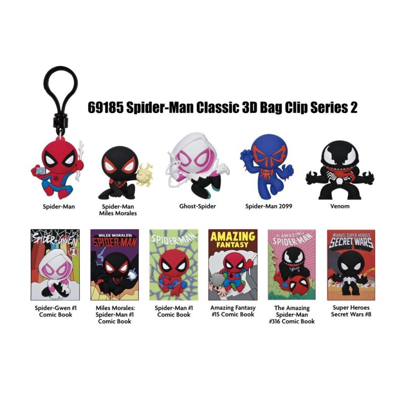 SPIDER-MAN CLASSIC - Series 2 - 3D Foam Bag Clip (Display 24 Pcs)