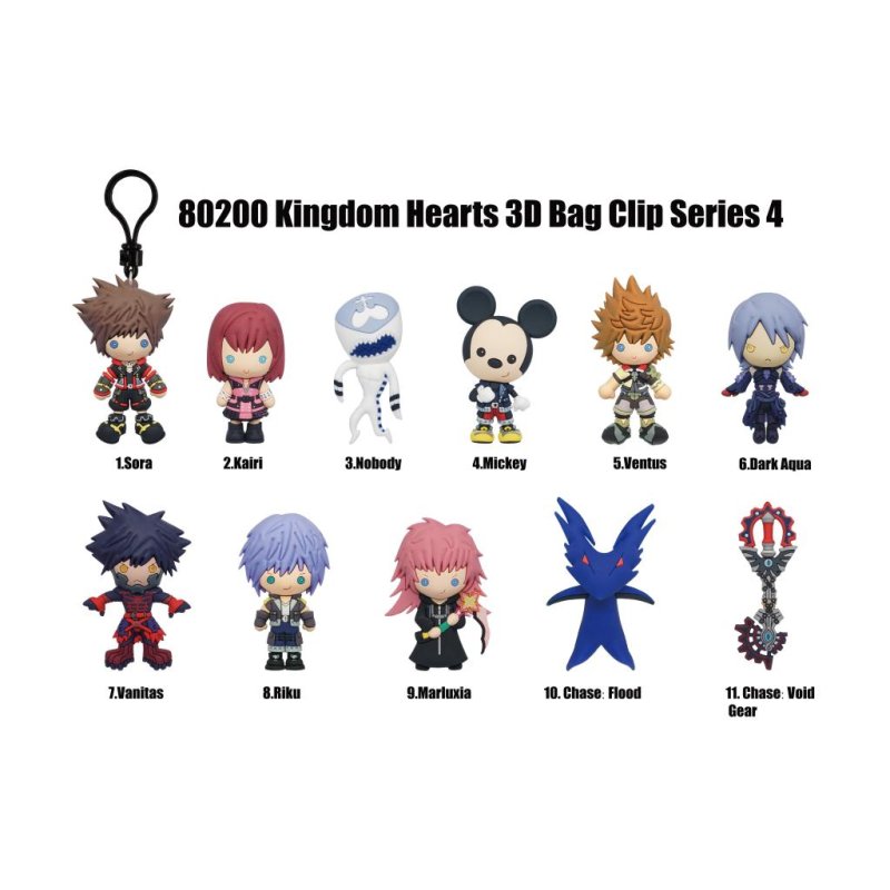 KINGDOM HEARTS - Series 4 - 3D Foam Bag Clip (Display 24 Pcs)