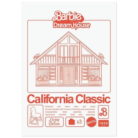 BARBIE - California Classic Dreamhouse - Art Print - Edition Limitée