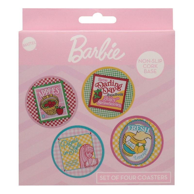 BARBIE - 4 Dessous de Verres Gravés en Métal