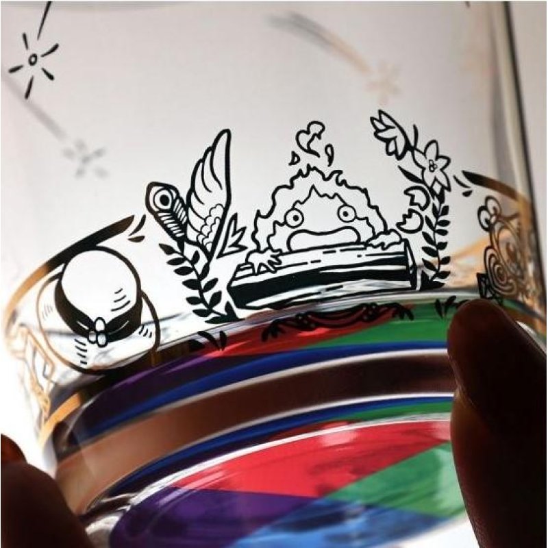 LE CHATEAU AMBULANT - Howl et Sophie - Verre Gravé 8x8x8.9cm