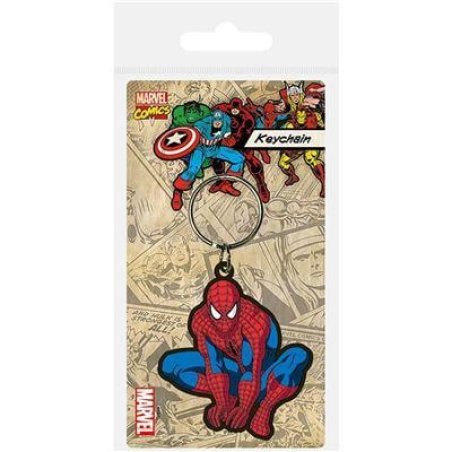 PORTE CLES SPIDERMAN ACCROUPI RUBBER
