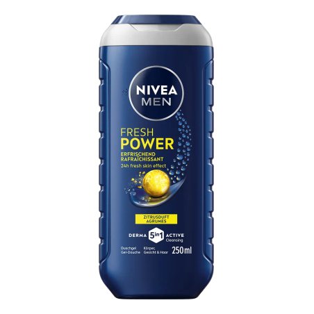 NIVEA MEN Fresh Power 250 ml Shower gel Body & face & hair Citrus