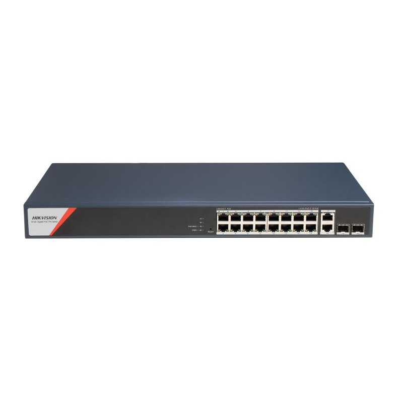 Hikvision DS-3E1520HP-SI-16P2T2F commutateur réseau Géré Gigabit Ethernet (10/100/1000) Connexion Ethernet,