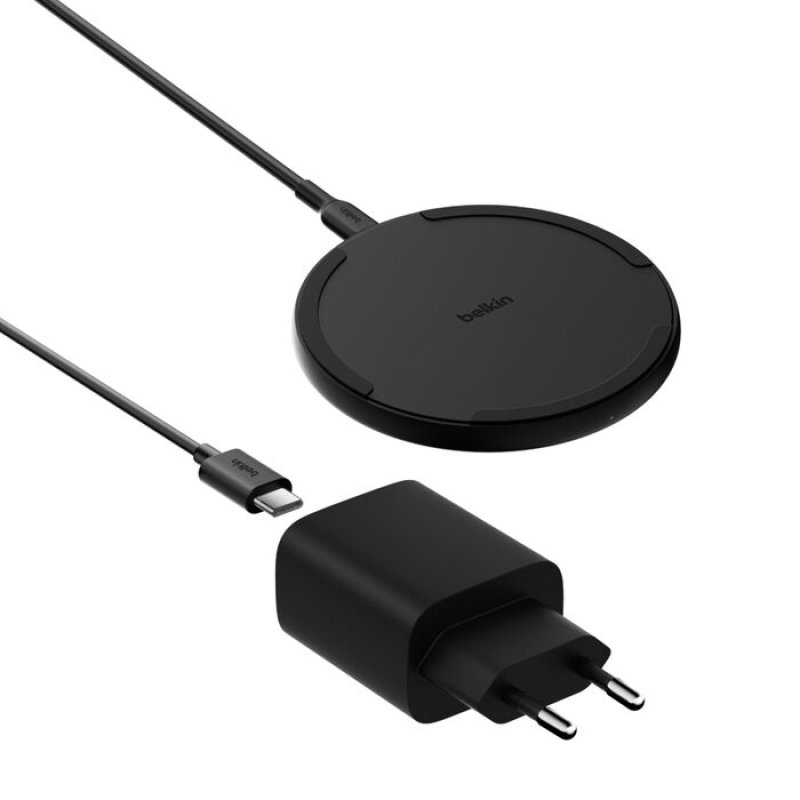 Belkin WIA012kqBK Smartphone Noir Secteur Recharge sans fil Charge rapide Intérieure