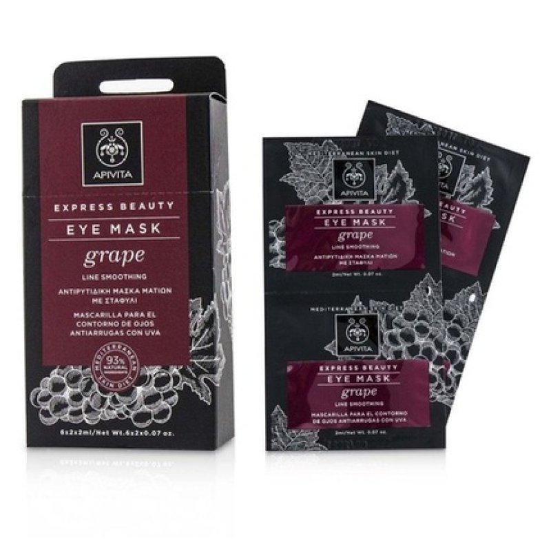 Apivita Express Beauty Eye Mask With Grape Line Smoothing 6x2ml Pack Of 6