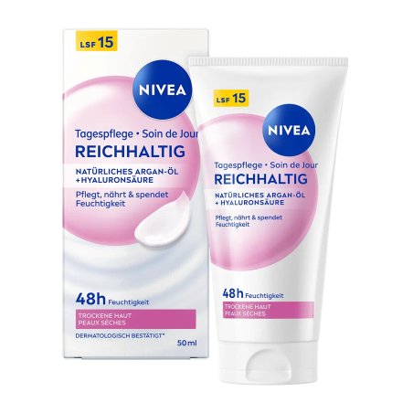 Nivea Rich Day Cream Spf 15 50ml Tub Moisturizing And Protective