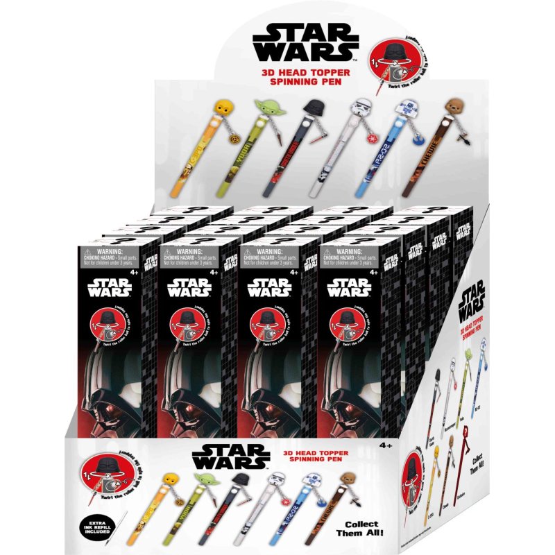 STAR WARS - Stylo rotatif 3D Head Topper (Display de 16 pcs)