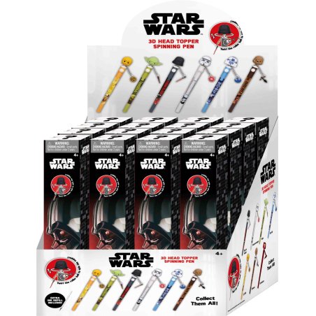 STAR WARS - Stylo rotatif 3D Head Topper (Display de 16 pcs)
