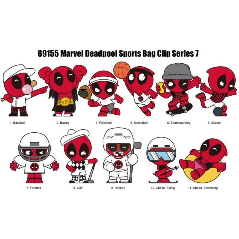 DEADPOOL - Series 7 - 3D Foam Bag Clip (Display 24 Pcs)
