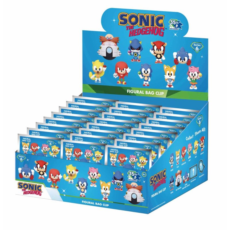 SONIC - Series 6 - 3D Foam Bag Clip (Display 24 Pcs)