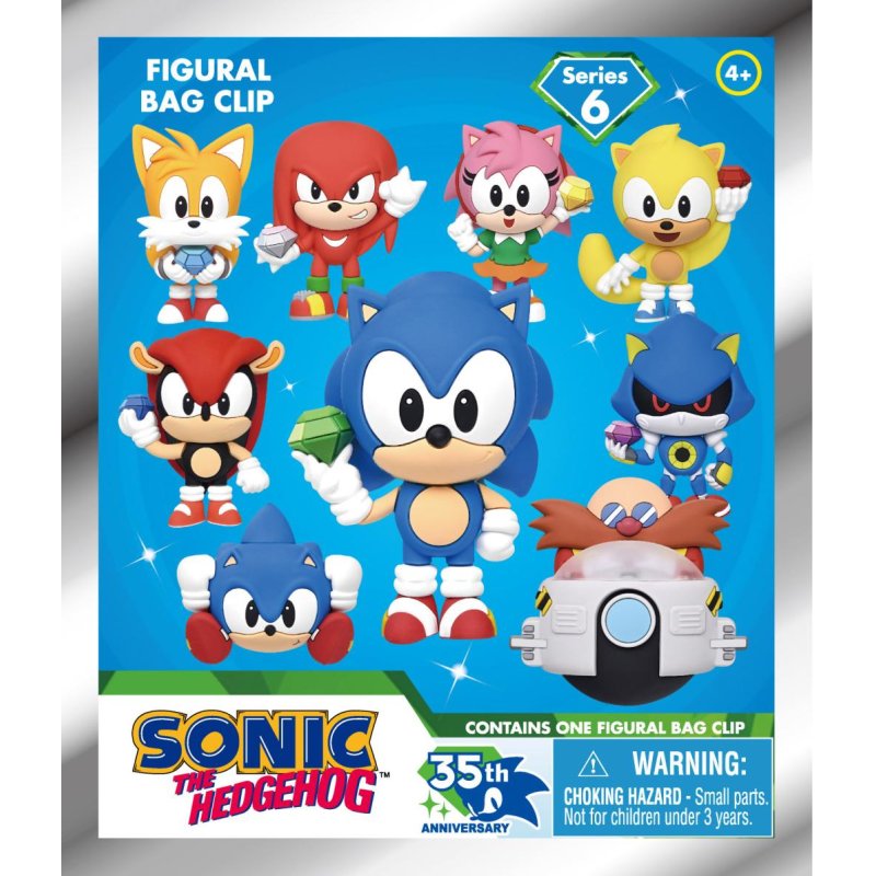 SONIC - Series 6 - 3D Foam Bag Clip (Display 24 Pcs)