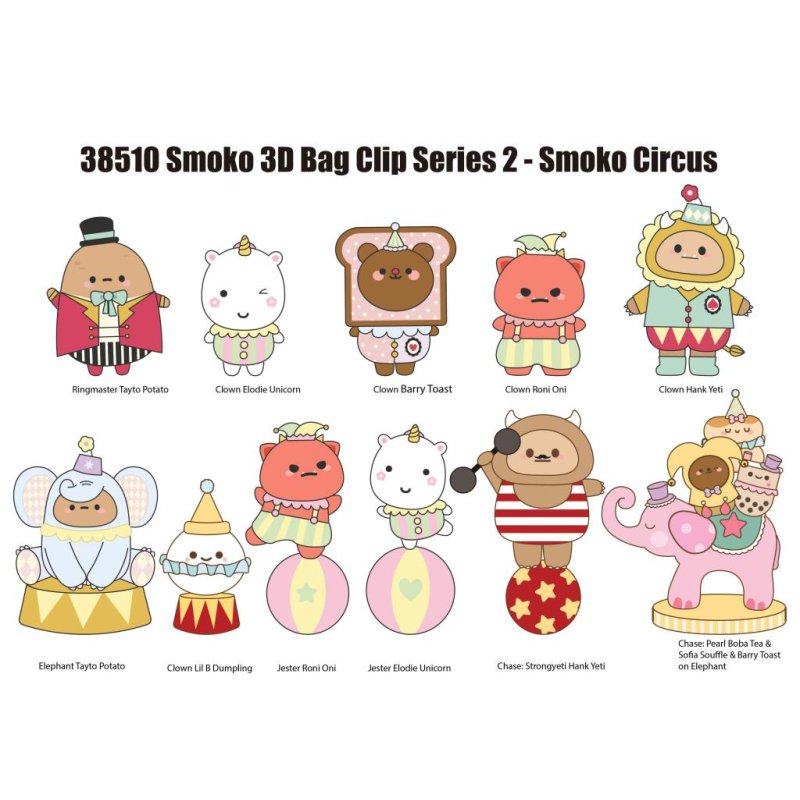 SMOKO - Series 2 - 3D Foam Bag Clip (Display 24 Pcs)