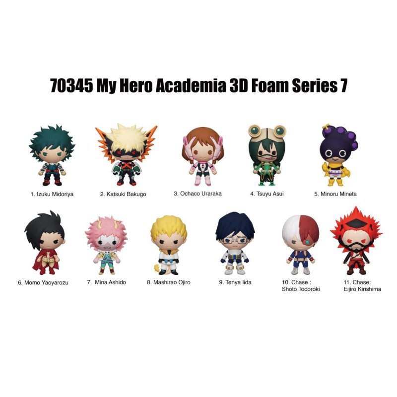 MY HERO ACADEMIA - Series 7 - 3D Foam Bag Clip (Display 24 Pcs)