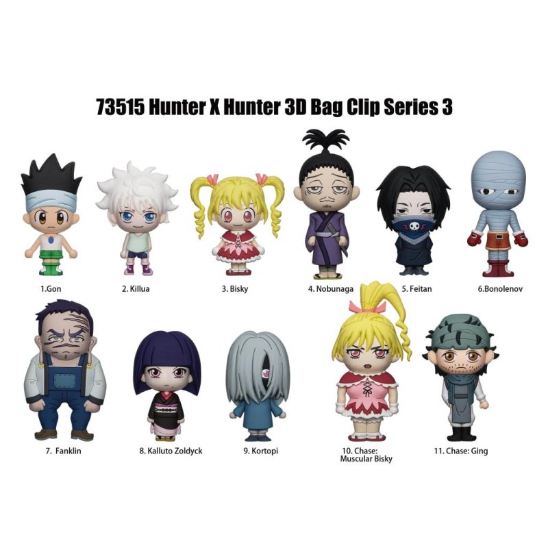 HUNTER X HUNTER - Series 3 - 3D Foam Bag Clip (Display 24 Pcs)