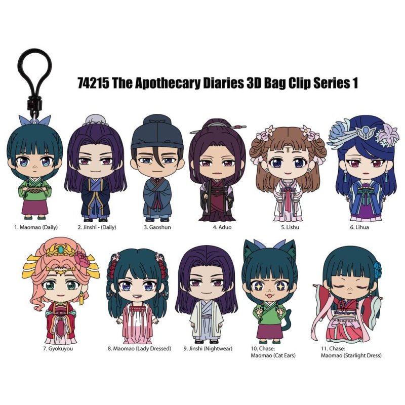 CARNETS DE L'APOTHICAIRE -Series 1 - 3D Foam Bag Clip (Display 24 Pcs)
