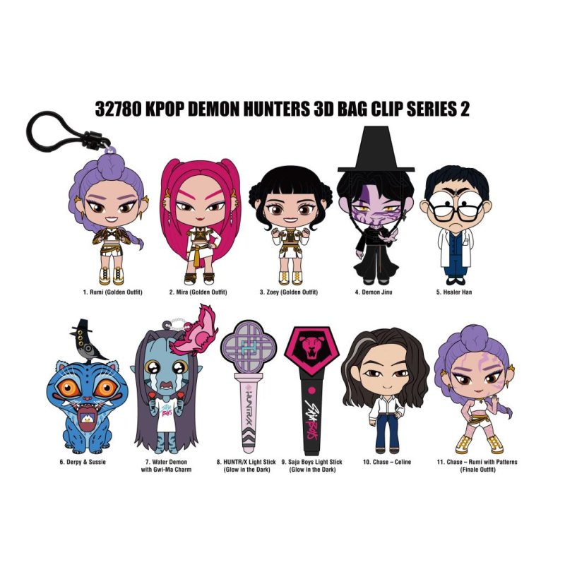 K-POP DEMON HUNTERS - Series 2 - 3D Foam Bag Clip (Display 24 Pcs)