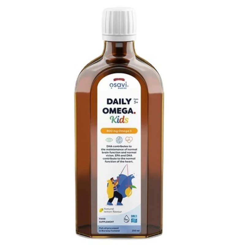 Osavi Daily Omega Kid 800mg Omega 3 Dietary Supplement Syrup Lemon 250ml
