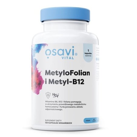 Osavi Methylfolate And Methylcobalamin B12 Dietary Supplement 120 Capsules