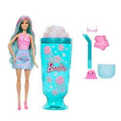 Barbie Pop Reveal Doll & Accessories, Sea Slushy Series Fashion Doll, Pet, Slime & Color Change
