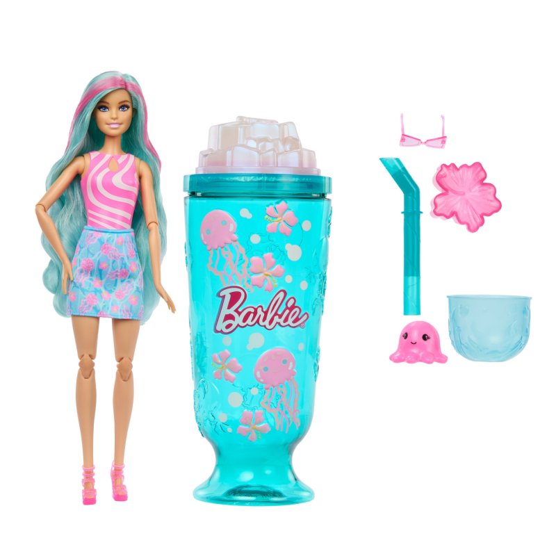 Barbie Pop Reveal Doll & Accessories, Sea Slushy Series Fashion Doll, Pet, Slime & Color Change