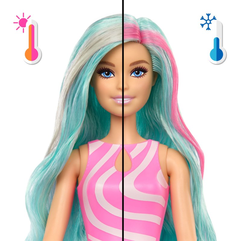 Barbie Pop Reveal Doll & Accessories, Sea Slushy Series Fashion Doll, Pet, Slime & Color Change