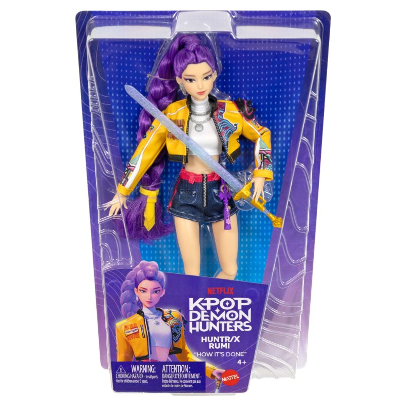 Mattel KPop Demon Hunters HUNTR/X Rumi Fashion Doll in Removable Look with Themed Movie Accessories