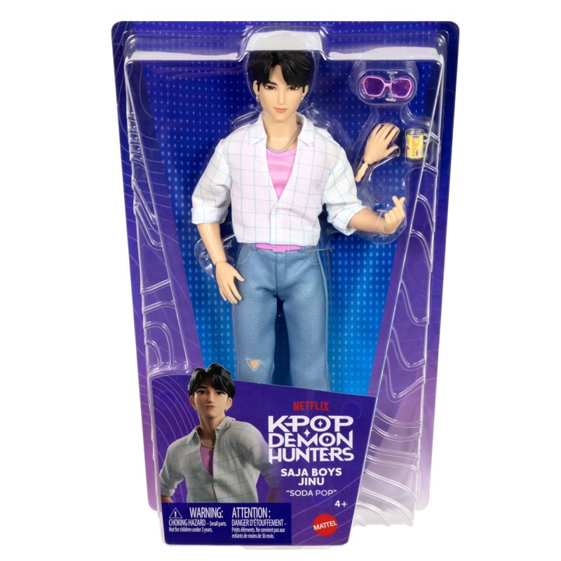 Mattel KPop Demon Hunters Saja Boys Jinu Fashion Doll in “Soda Pop” Look with Themed Movie Accessories