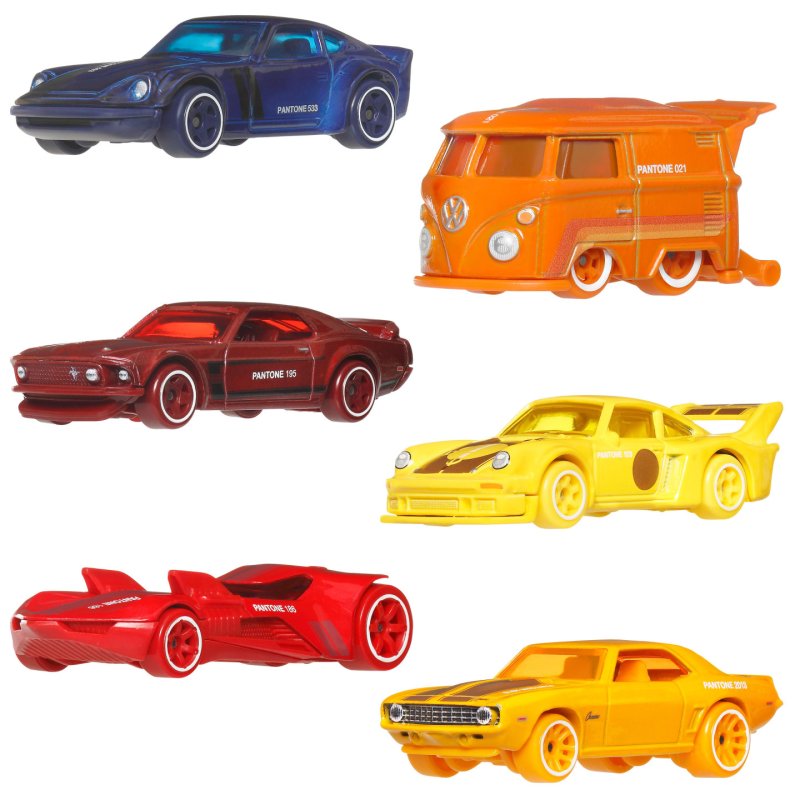 Hot Wheels Pantone Multipack of Toy Cars & Van, 1:64 Scale Die-Cast Vehicles