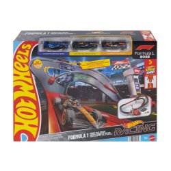 Hot Wheels City Racing Formula 1 Sprint Race Circuit Track Set with 3 Die-Cast Toy Cars in 1:64 Scale