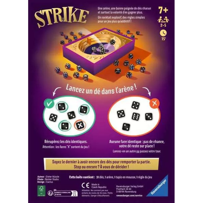 Ravensburger Strike Jeux de cartes et d'ambiance 15 min Jeu de société