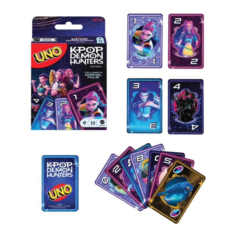 Games UNO KPop Demon Hunters Card Game for Kid, Adult & Family Nights with Movie-Inspired Deck