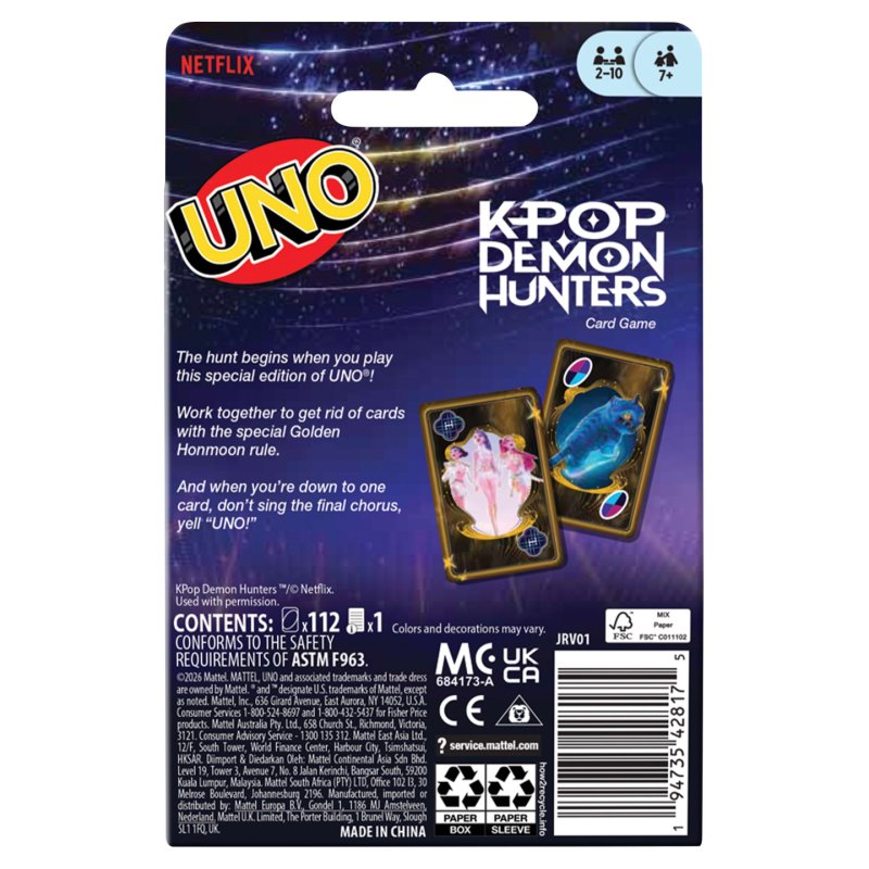 Games UNO KPop Demon Hunters Card Game for Kid, Adult & Family Nights with Movie-Inspired Deck