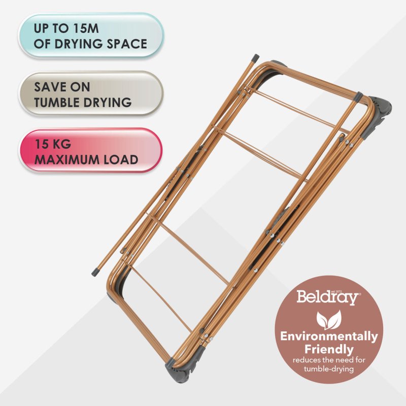 Beldray LA089397GRYEU7 150 YEARS 3 TIER AIRER GREY AND COPPER