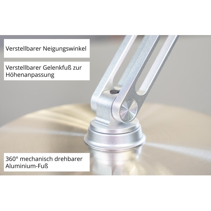 Unold 86705 Akku-Tischventilator STEEL FLEX Chrome 14 cm