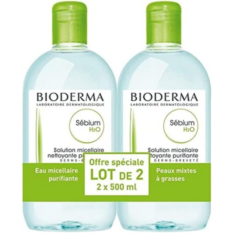 Bioderma Sebium H2o Purifying Cleansing Micelle Solution 2x500 Ml