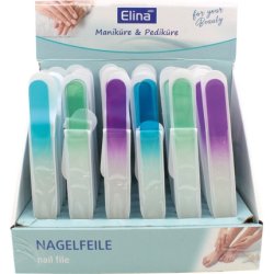 Elina Nail File Glass In 3 Colours 195x2x2cm With Case In Display