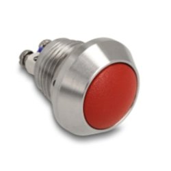 Drucktaster zum Einbau 12 mm 2 x Schraubklemme rot