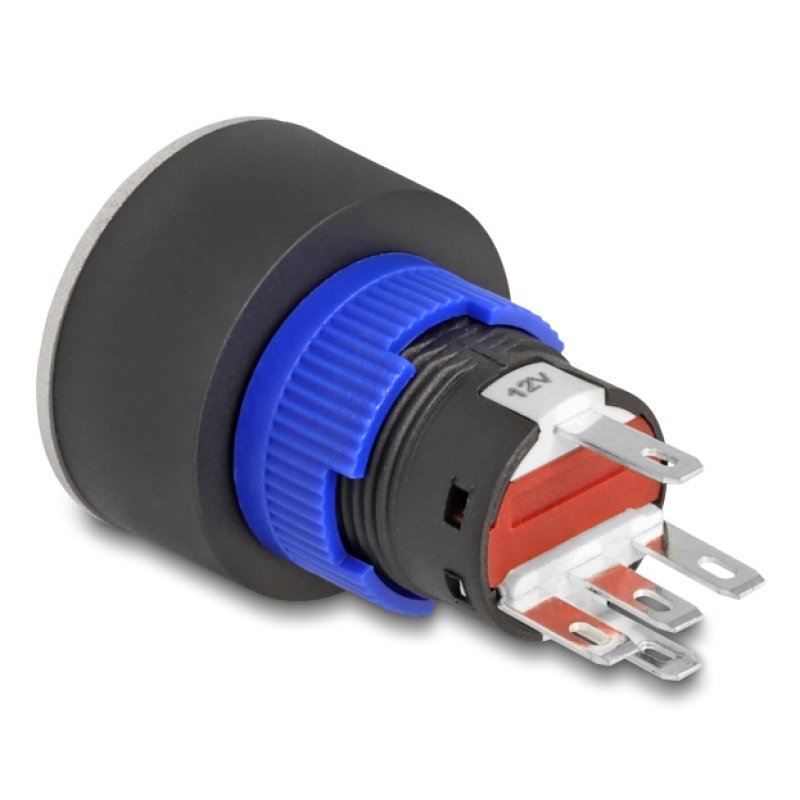 DeLOCK 22047 electrical switch Pushbutton switch Black, Blue, Red, Silver